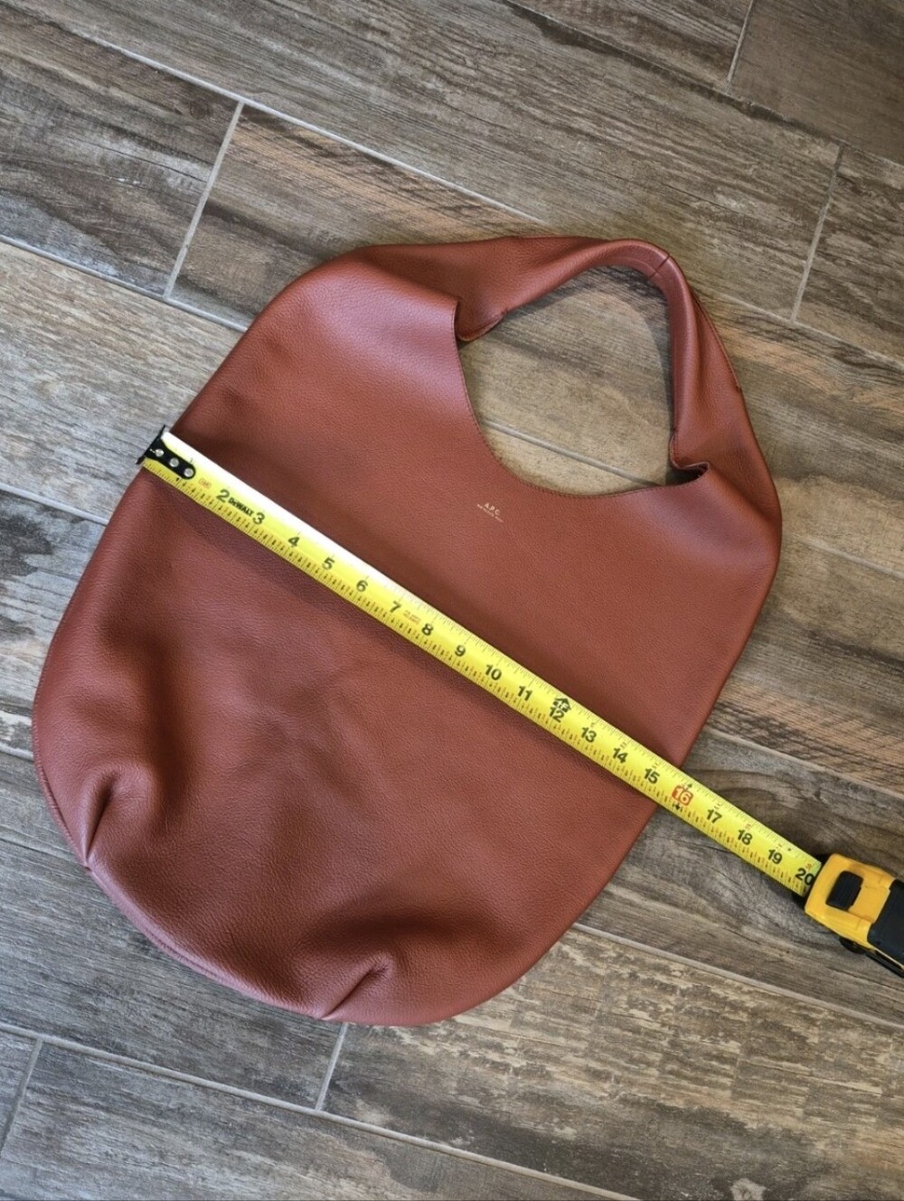A.P.C. Le Neige Genuine Leather Unlined Hobo Shoulder Bag - Picture 16 of 16